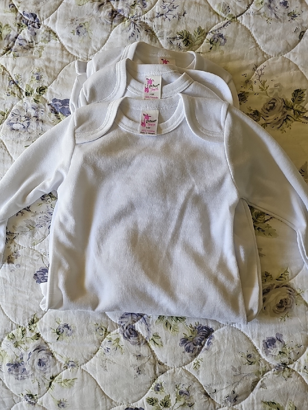 3-Pack  White Long-Sleeve Baby Gowns